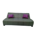 White Beech Wood and Velvet Fabric Sofa Bed - Grey