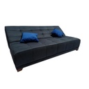 White Beech Wood and Velvet Fabric Sofa Bed - Grey