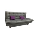 White Beech Wood and Velvet Fabric Sofa Bed - Grey