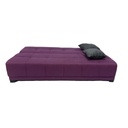 White Beech Wood and Velvet Fabric Sofa Bed - Purple