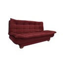 White Beech Wood and Velvet Fabric Sofa Bed - Red