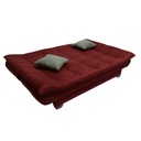 White Beech Wood and Velvet Fabric Sofa Bed - Red