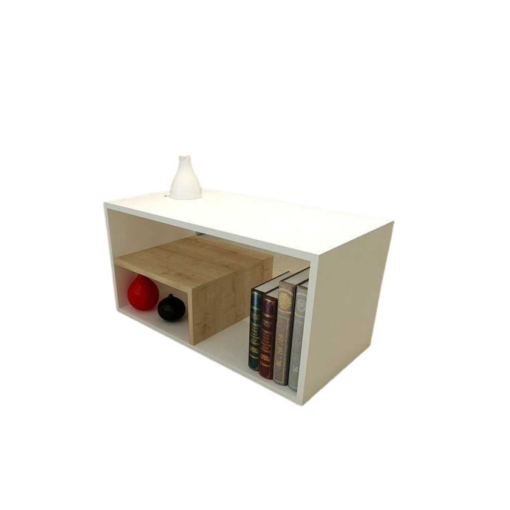 Wood Melamine and PVC Coffee Table Beige - 80x40x40 cm