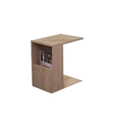 Wood Melamine and PVC Side Table Beige - 30x40x50 cm