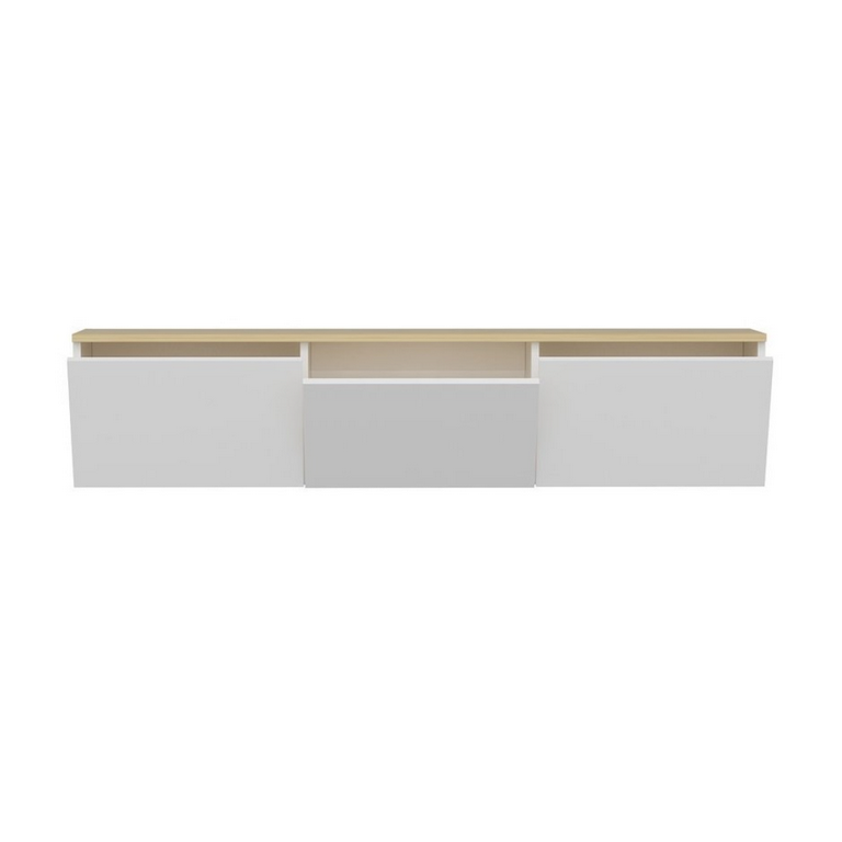 spanish MDF Beige and White Tv Unit - 35 × 32 × 160 cm