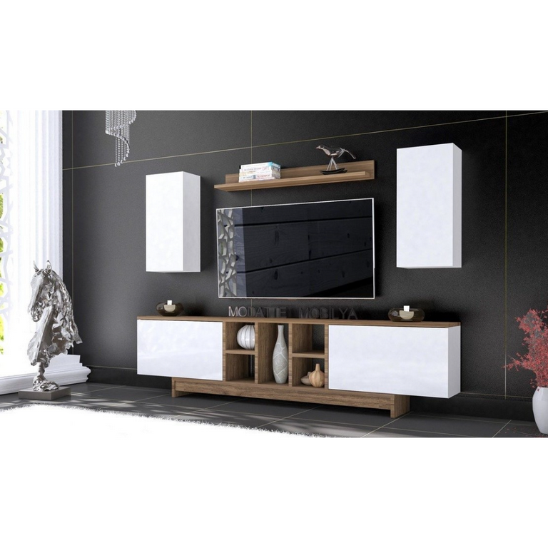 spanish MDF Brown Tv Set - 48 × 30 × 180 cm