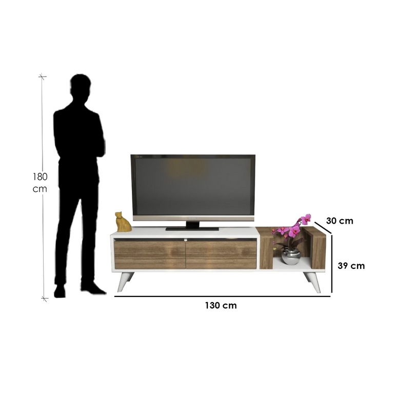 spanish MDF Brown Tv Unit - 39 × 30 × 130 cm