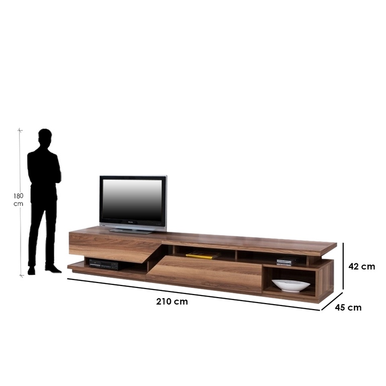 spanish MDF Brown Tv Unit - 42 × 45 × 210 cm