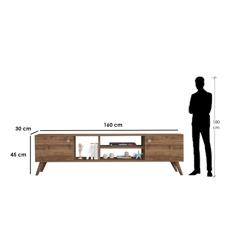 spanish MDF Brown Tv Unit - 45 × 30 × 160 cm