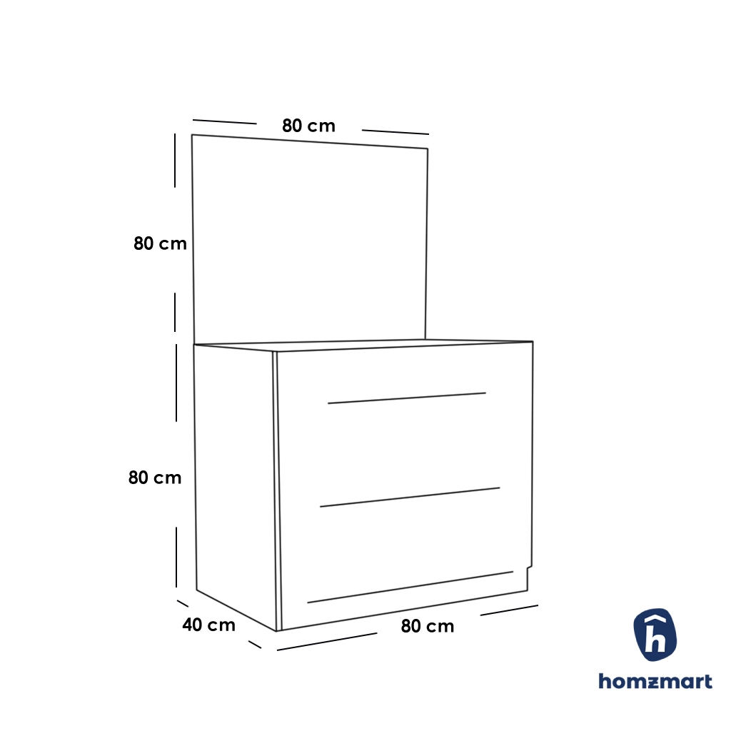 MDF Wood Bedroom Set 4 Pieces - Beige