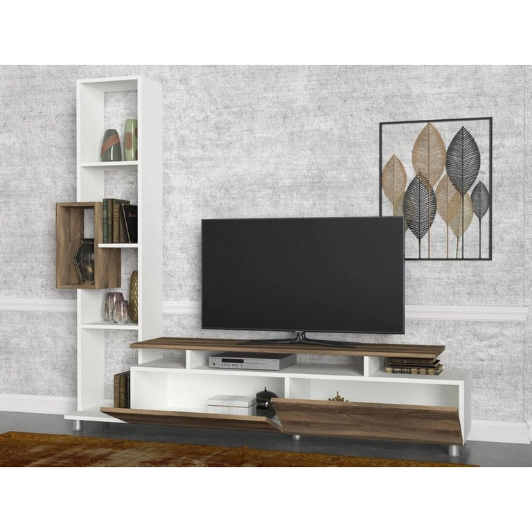 spanish MDF Tv Set Brown and White - 160 × 30 × 160 cm