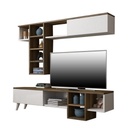 spanish MDF Tv Set Brown and White - 35 × 30 × 140 cm