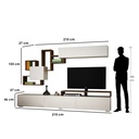 spanish MDF Tv Set Brown and White - 46 × 37 × 210 cm