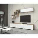 spanish MDF Tv Set White and Beige - 39 × 35 × 210 cm