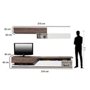 spanish MDF Tv Set White and Brown - 42 × 45 × 210 cm