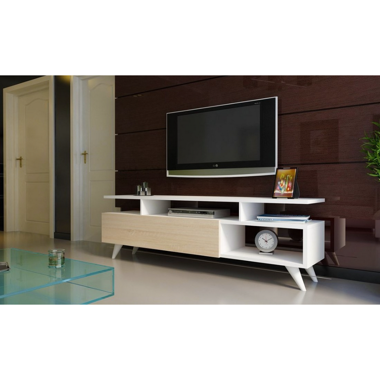 spanish MDF Tv Unit White and Beige - 47 × 31 × 120 cm