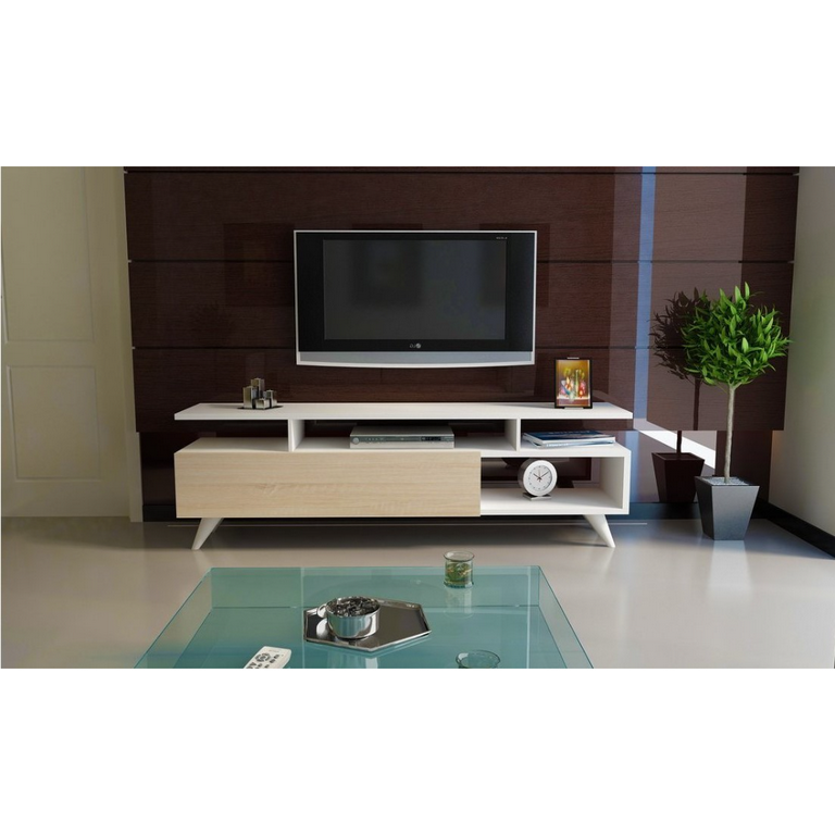 spanish MDF Tv Unit White and Beige - 47 × 31 × 120 cm