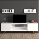 spanish MDF White Tv Set - 40 × 30 × 150 cm