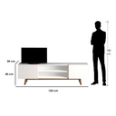 spanish MDF White Tv Set - 40 × 30 × 150 cm