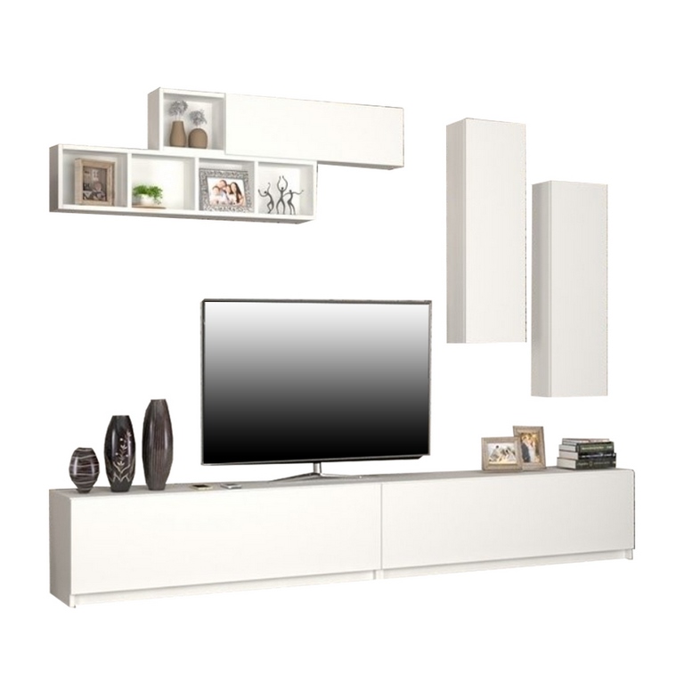 spanish MDF White Tv Set - 40 × 35 × 280 cm