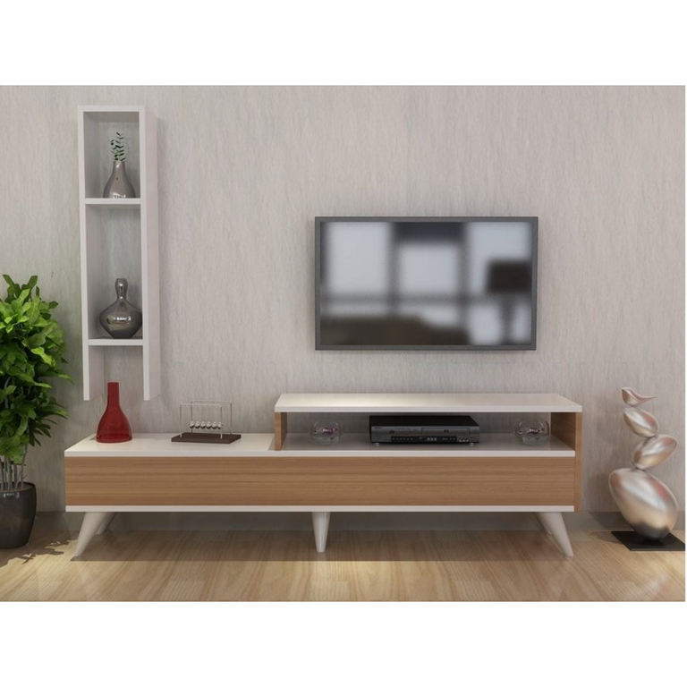 spanish MDF White Tv Set - 47 × 30 × 152 cm