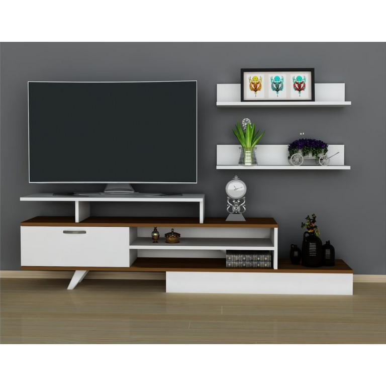 spanish MDF White Tv Set - 52 × 30 × 180 cm