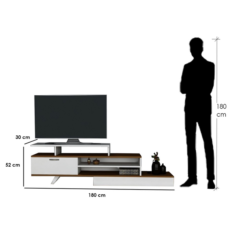 spanish MDF White Tv Set - 52 × 30 × 180 cm