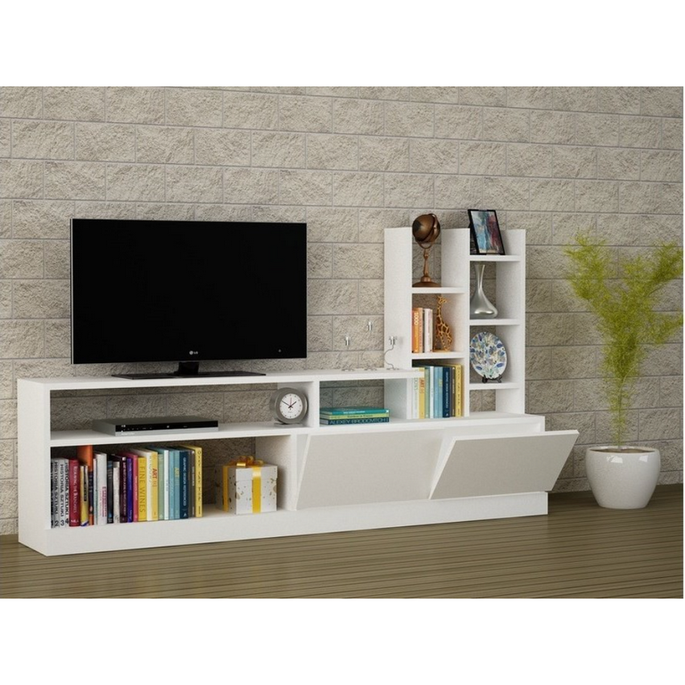 spanish MDF White Tv Set - 92 × 25 × 164 cm