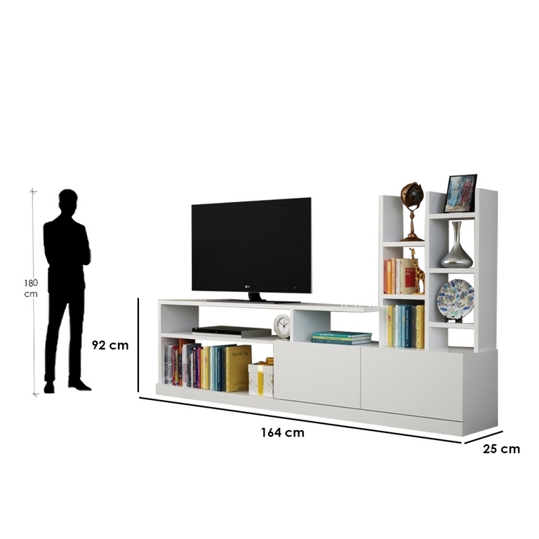 spanish MDF White Tv Set - 92 × 25 × 164 cm