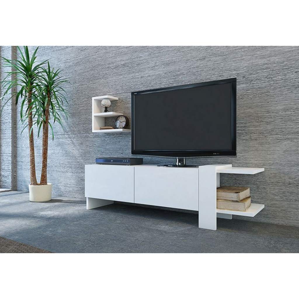 spanish MDF White Tv Unit - 37 × 30 × 120 cm