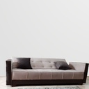 Muski Wood and Velvet Fabric Sofa Bed - Beige