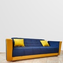 Muski Wood and Velvet Fabric Sofa Bed - Blue