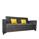 Muski Wood and Velvet Fabric Sofa Bed - Grey