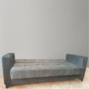 Muski Wood and Velvet Fabric Sofa Bed - Grey