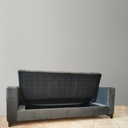 Muski Wood and Velvet Fabric Sofa Bed - Grey