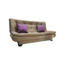 Muski Wood and Venice Fabric Sofa Bed - Beige