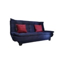 Natural Wood and Venice Fabric Sofa Bed - Dark Blue