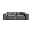 Red Beach Wood and Linen Modern 2 Seats Sofa - Grey