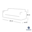 White Beech Wood and Velvet Fabric Sofa Bed - Blue