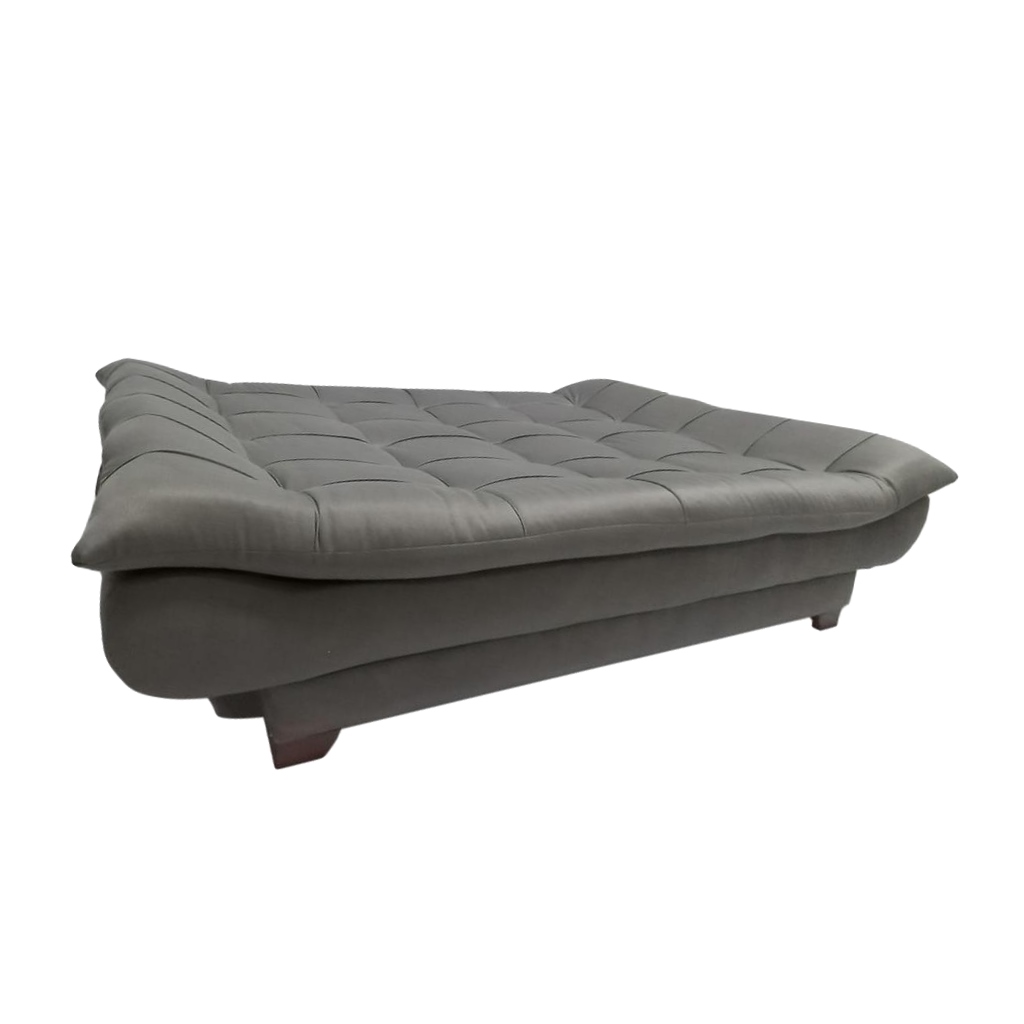 White Beech Wood and Velvet Fabric Sofa Bed - Grey