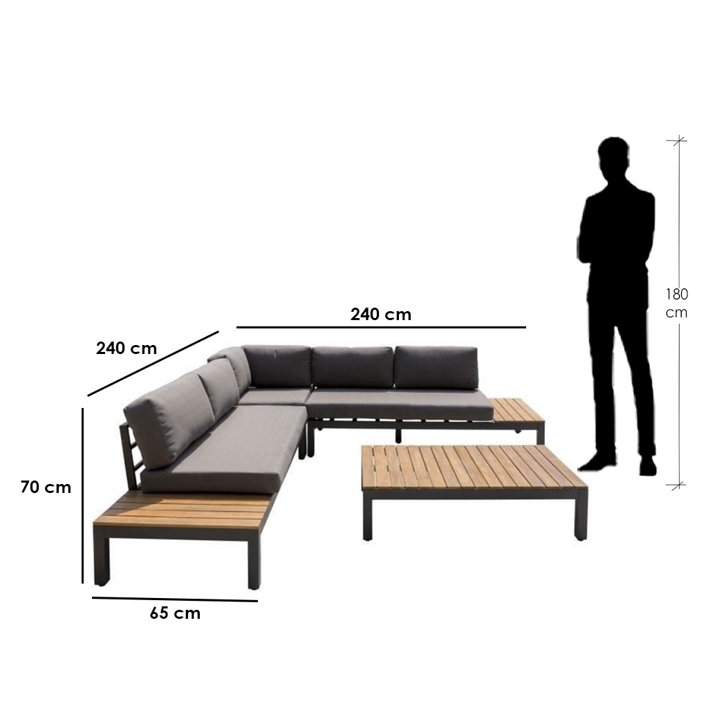 ANM.F.1112 Outdoor Sofa - Brown & Gray