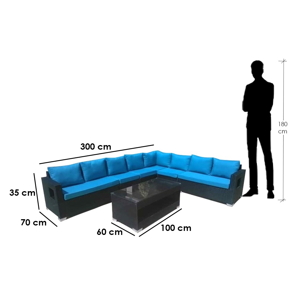 ANM.F.2018 L-Shape- Sofa - Blue&Black