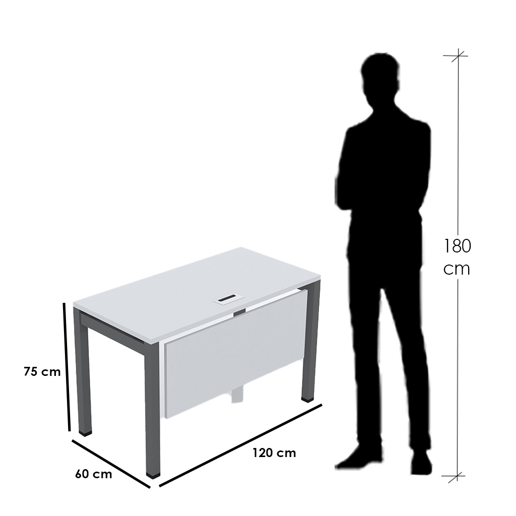 AR.Metaldesk8 Desk-White&Gray