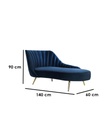 Beech Wood Chaise Longue - Blue & Gold