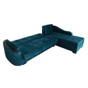 Beech Wood L-Shape Sofa - Blue