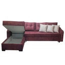 Beech Wood L-Shape Sofa - Pink