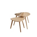 Beech Wood and Counter Side Table Brown - 45x40x45 cm