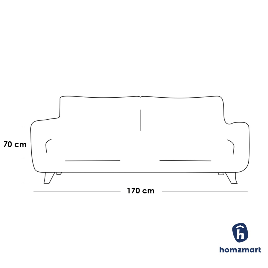 Beech Wood and Velvet 2 Seater Sofa - White