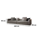 Beech Wood and Linen Wood 3 Seater Sofa - Beige