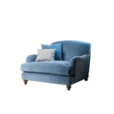 Beech Wood and Velvet Arm Chair - Turquoise